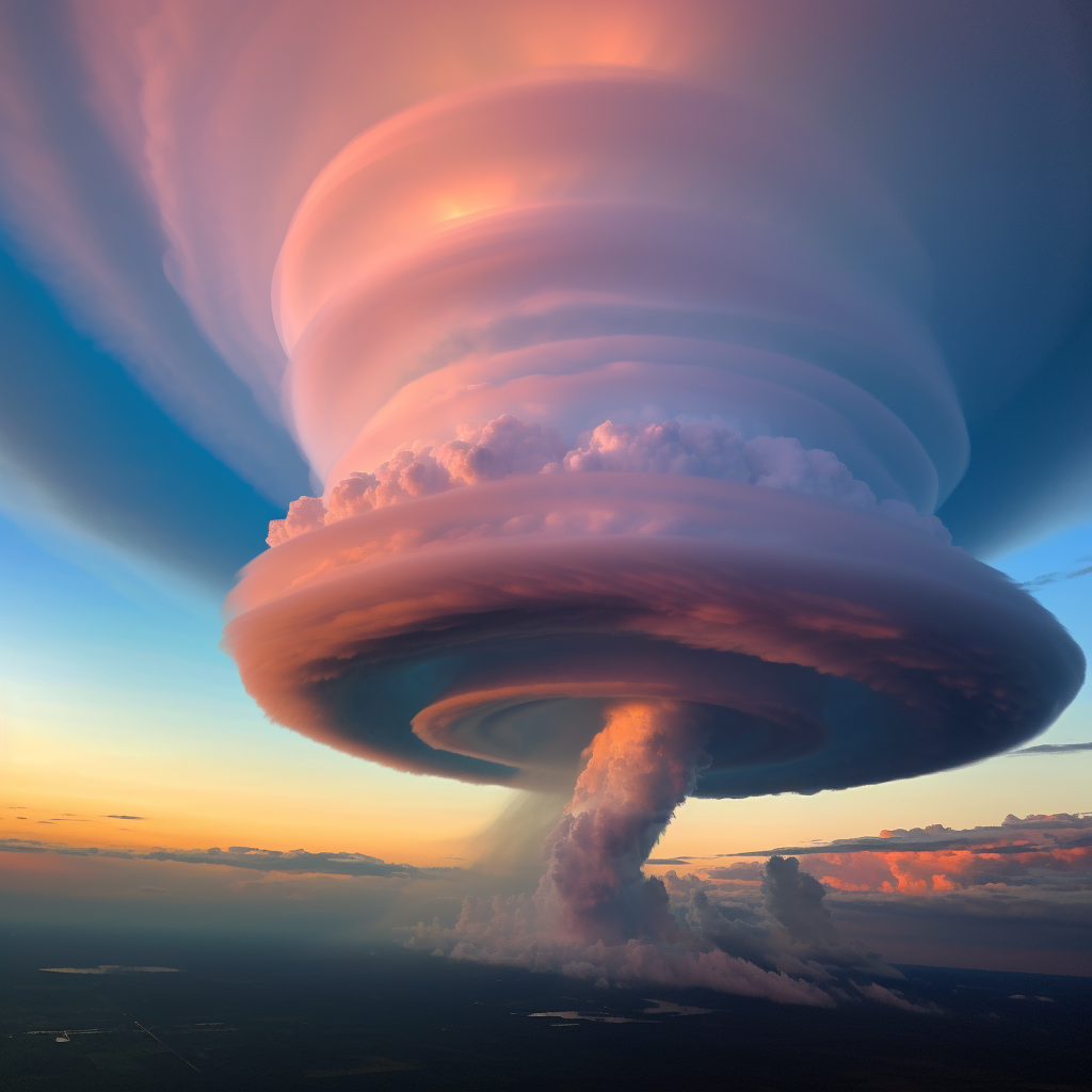 Stunning Mesocyclone with Circular Rainbow Halo