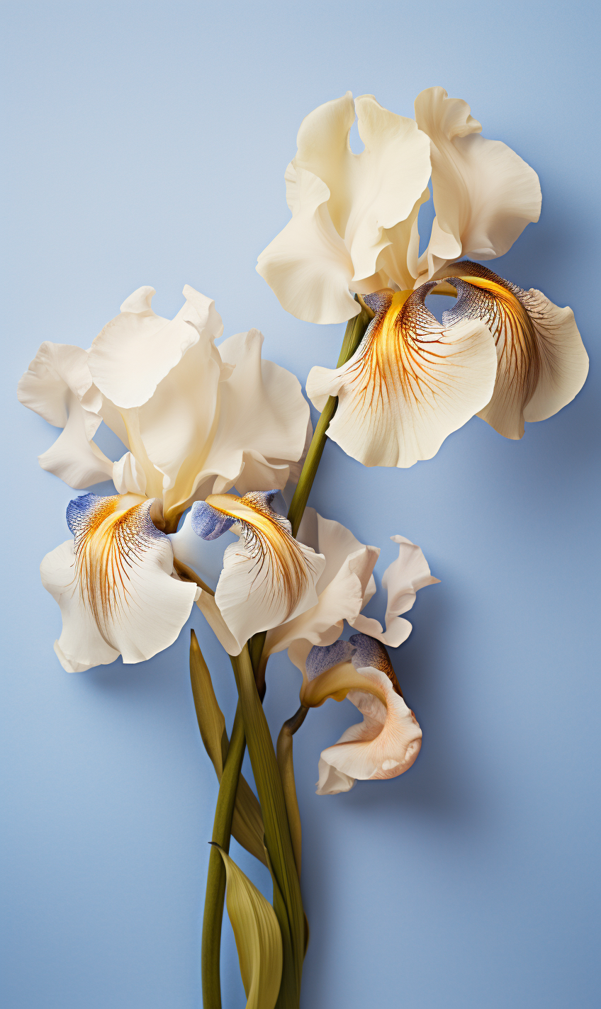 Beautiful Iris Flowers and Forget-Me-Nots Magazine Cover