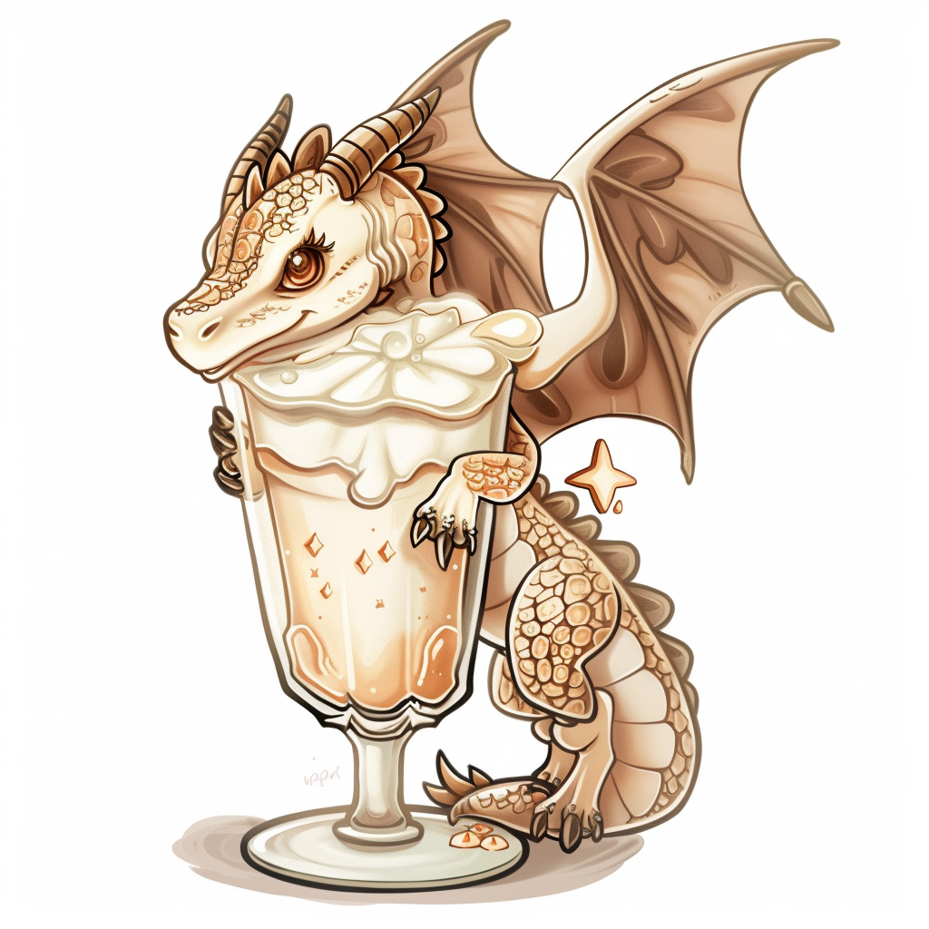 Irish Cream Dragon Lovecore Cute Cartoonish