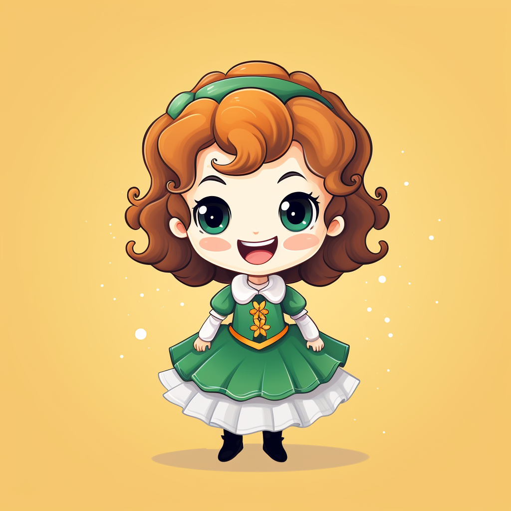 Smiling Irish Dancer Chibi Logo