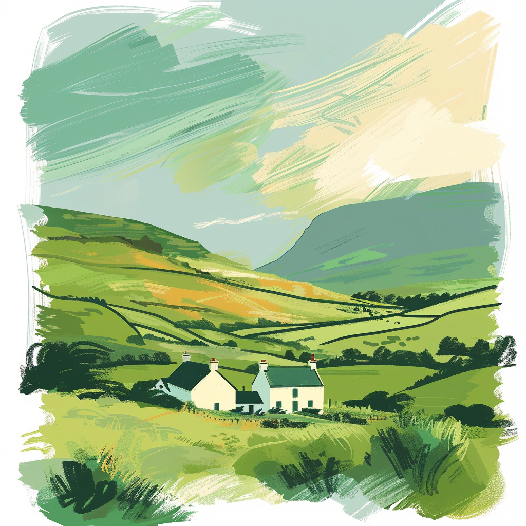 Irish Landscapes Brushstroke White