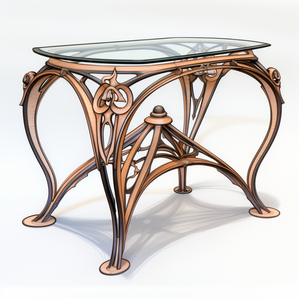 Artistic iron table with CNC router