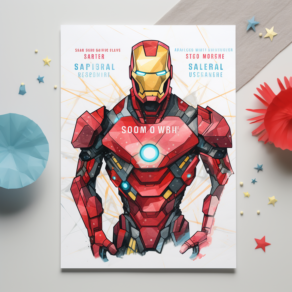 Vibrant Iron Man Birthday Invitation