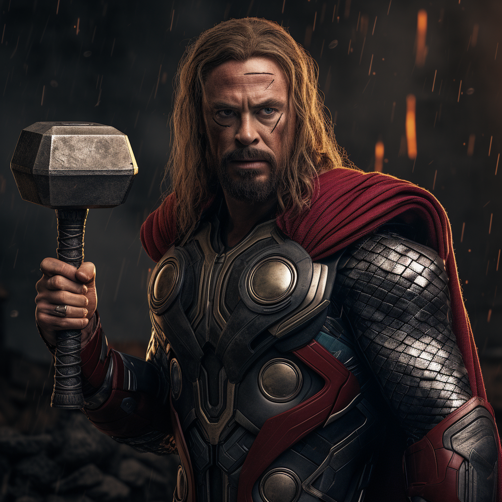 Iron Man with Thor Mjolnir