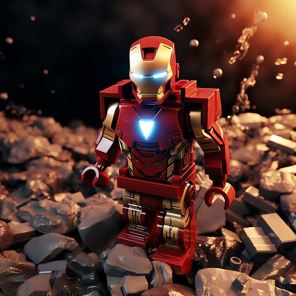 Ironman Lego minifigure in action