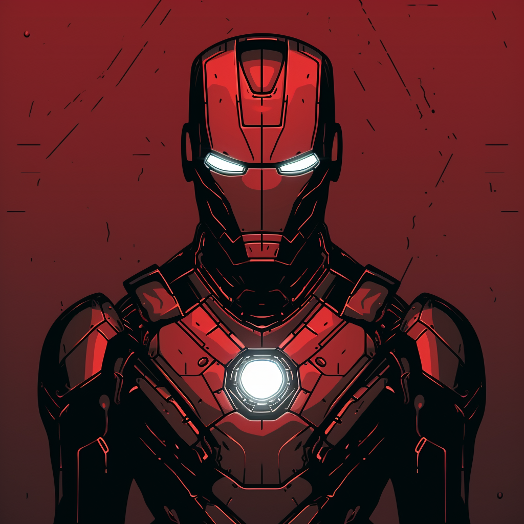 Ironman minimal line art illustration