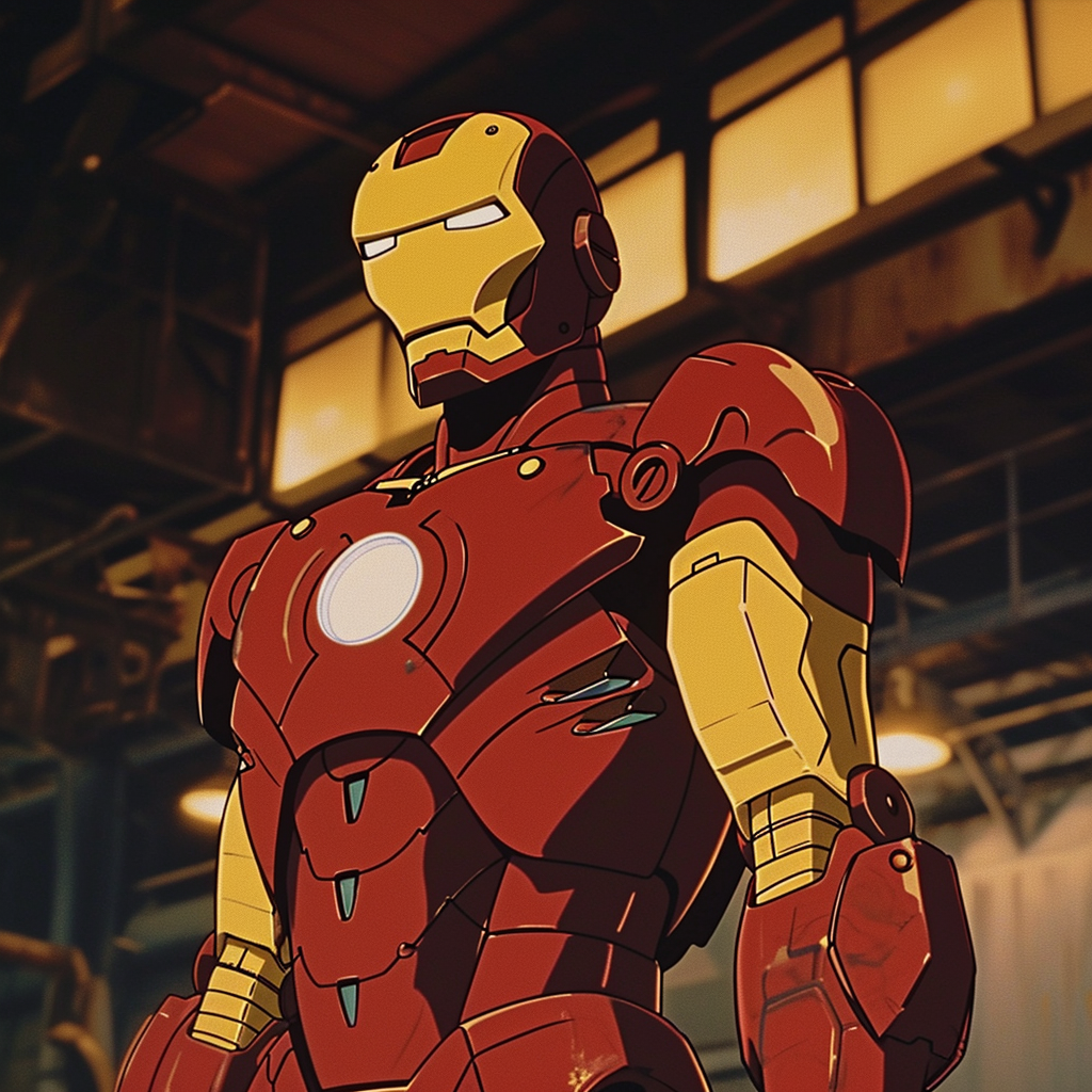 Iron Man Retro Studio Ghibli Animation