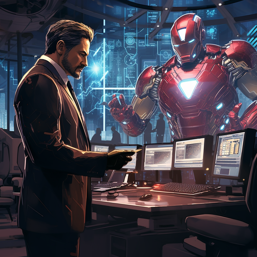 Ironman working as a product designer