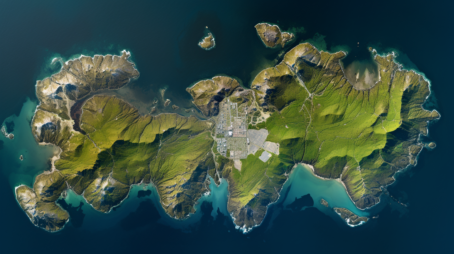 Satellite view of Isla Sorna