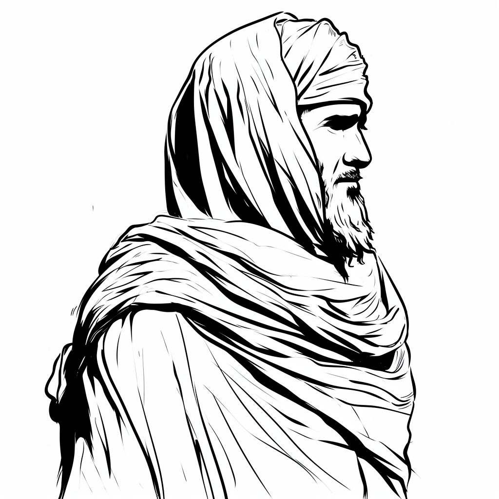 Islam Icon Sketch Outline White Background