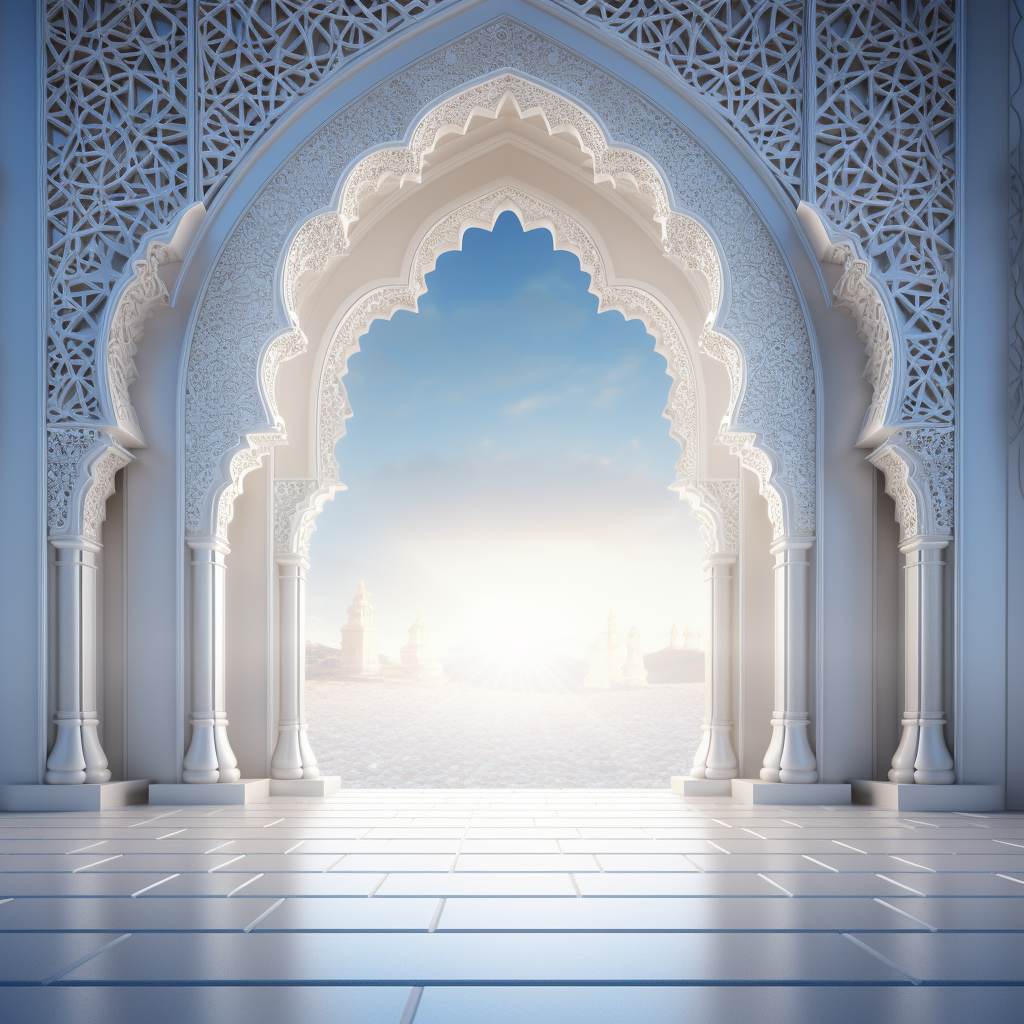 Serene Islamic archway with no people