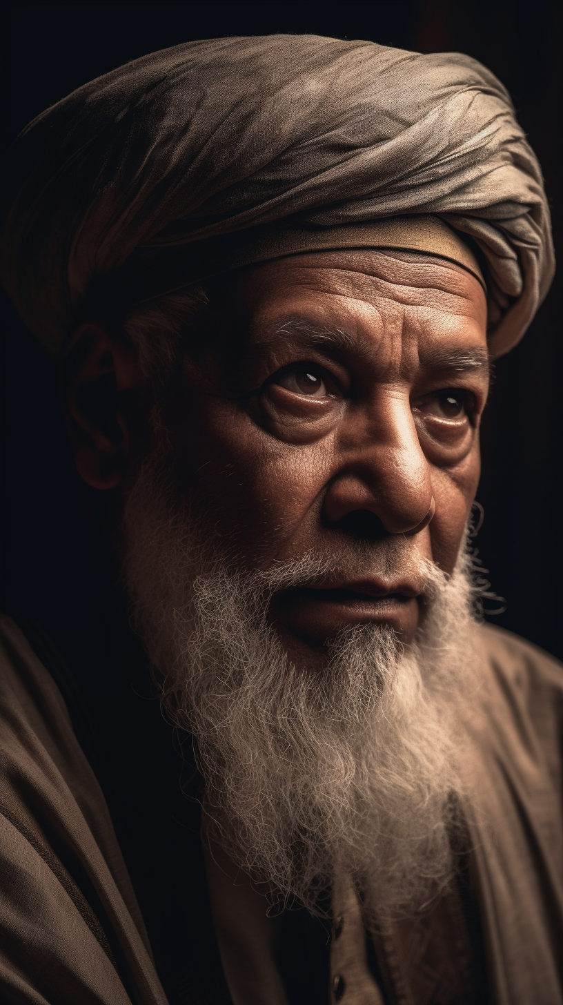 Serene Islamic Caliph with 50mm Lens