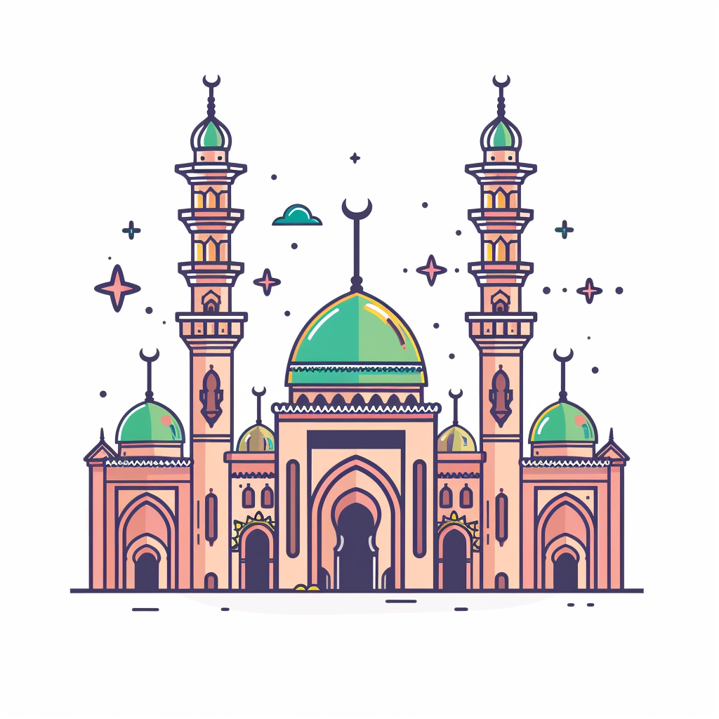 Islamic Cartoon Makkah Medina Kaabah Icon