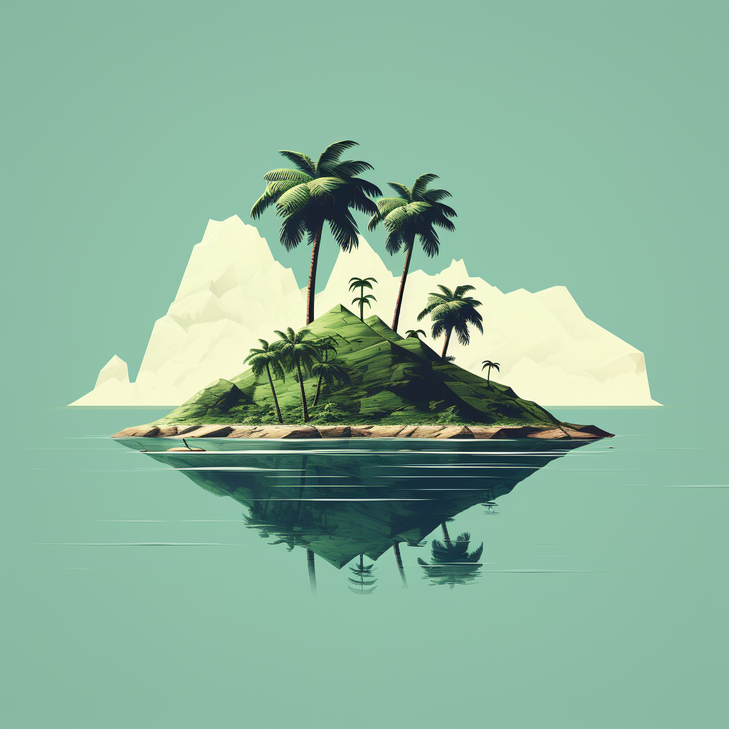 island in minimalist style