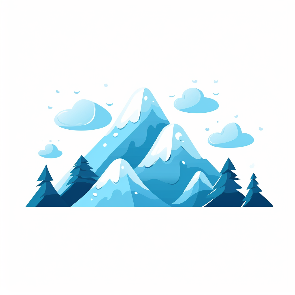 Cute blue grey mountains illustration