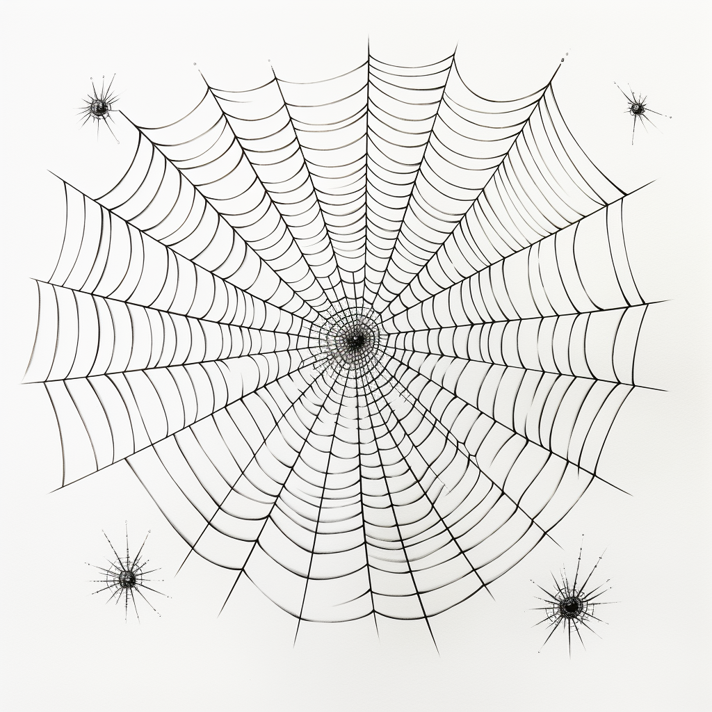 Isolated spider webs on white background