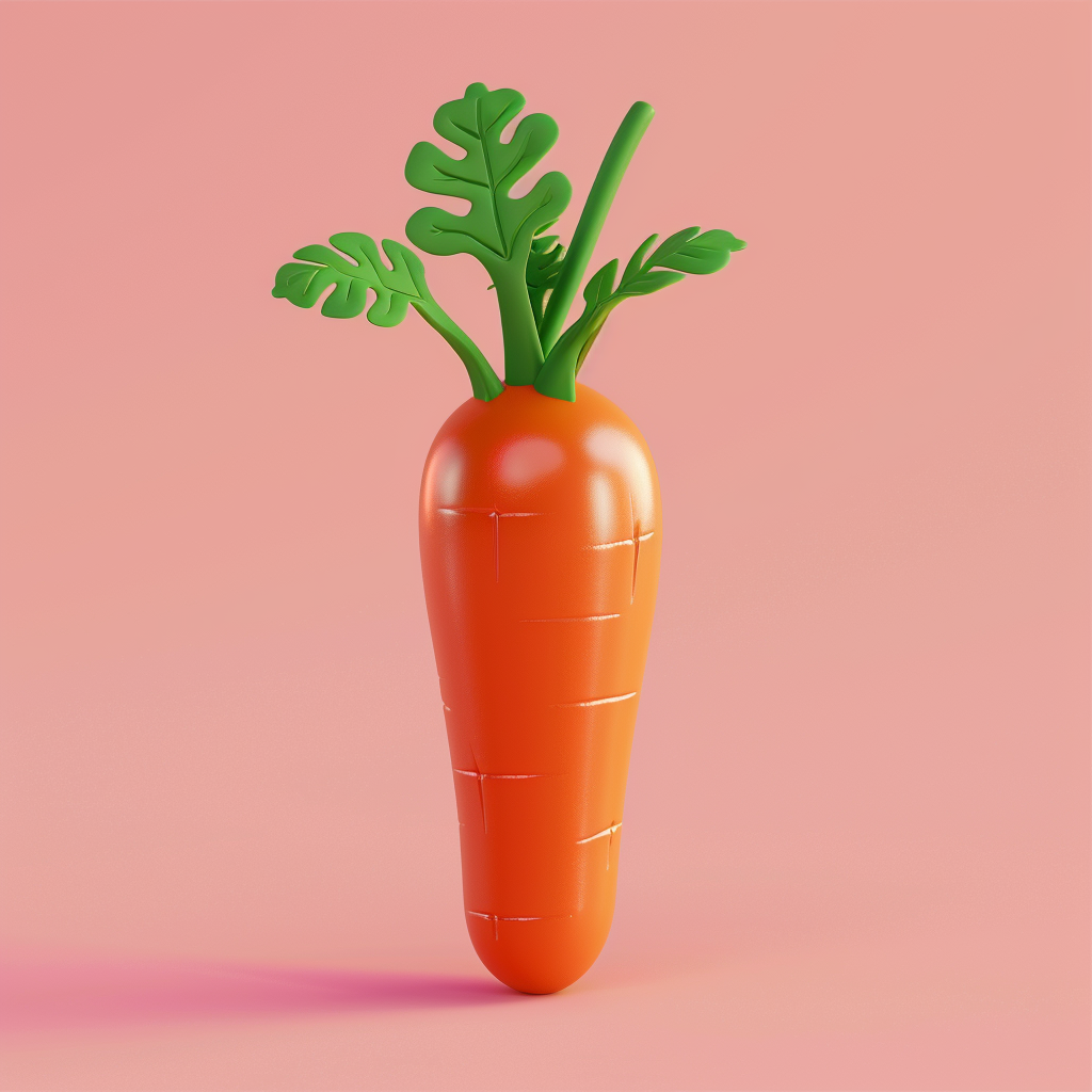 Isometric Carrot in Clay Style