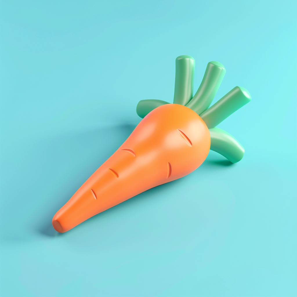 Isometric Carrot Clay Style Icon