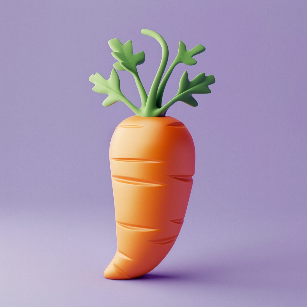 Isometric Clay Carrot 3D Icon