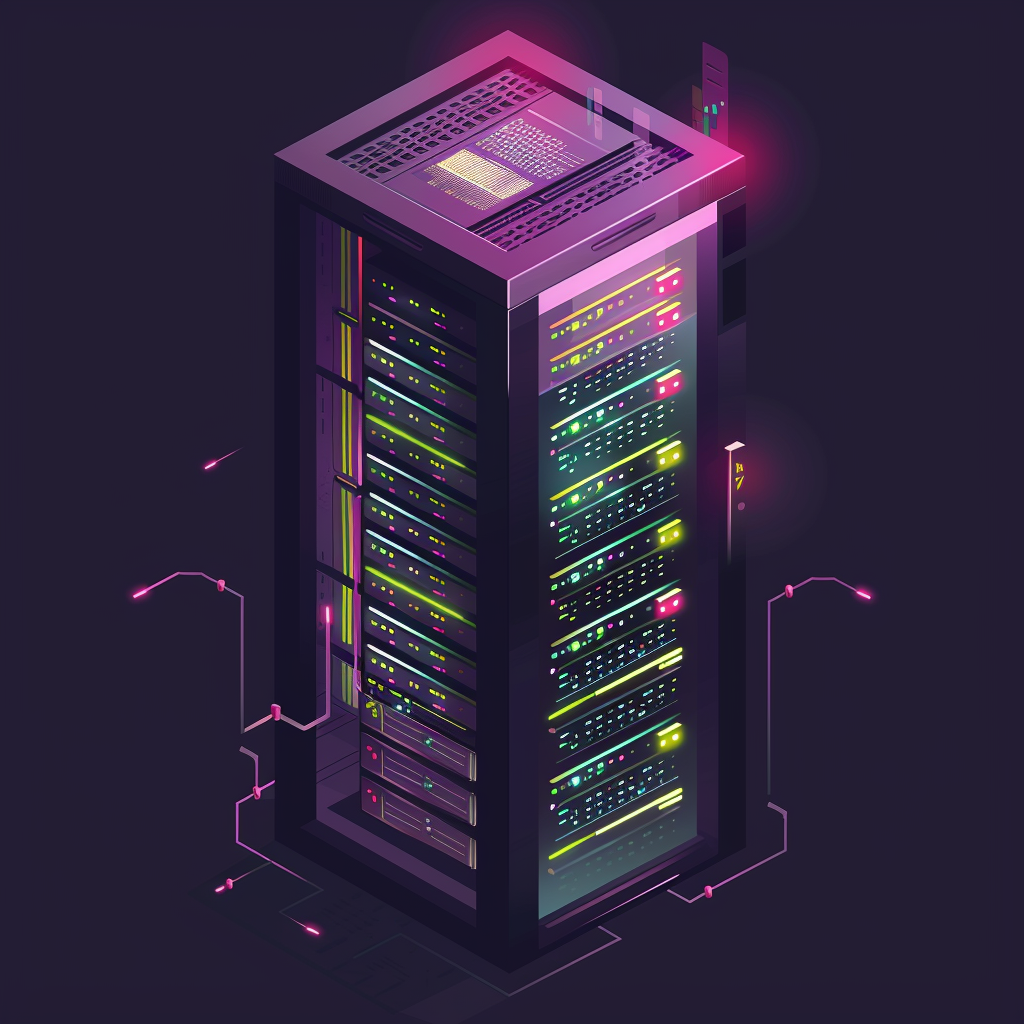 Isometric datacenter rack illustration