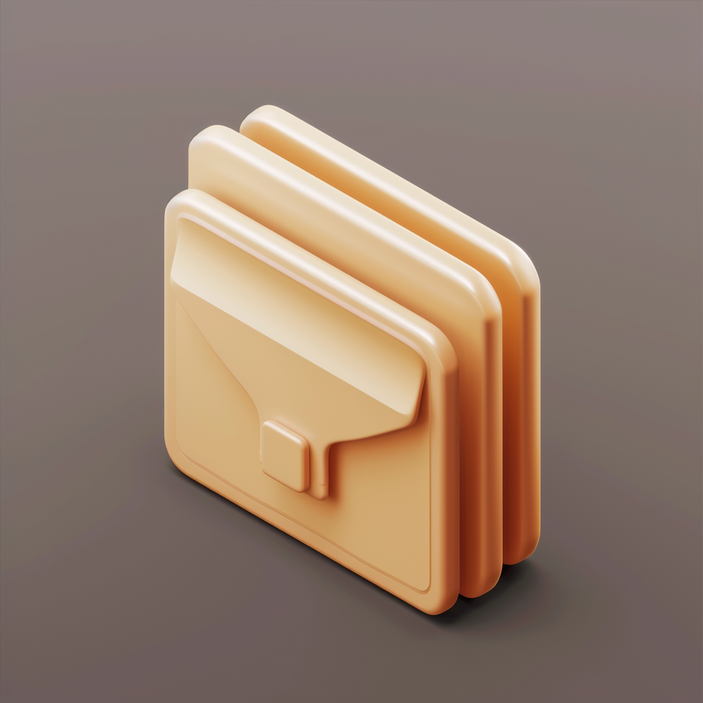 Isometric folder icon glass