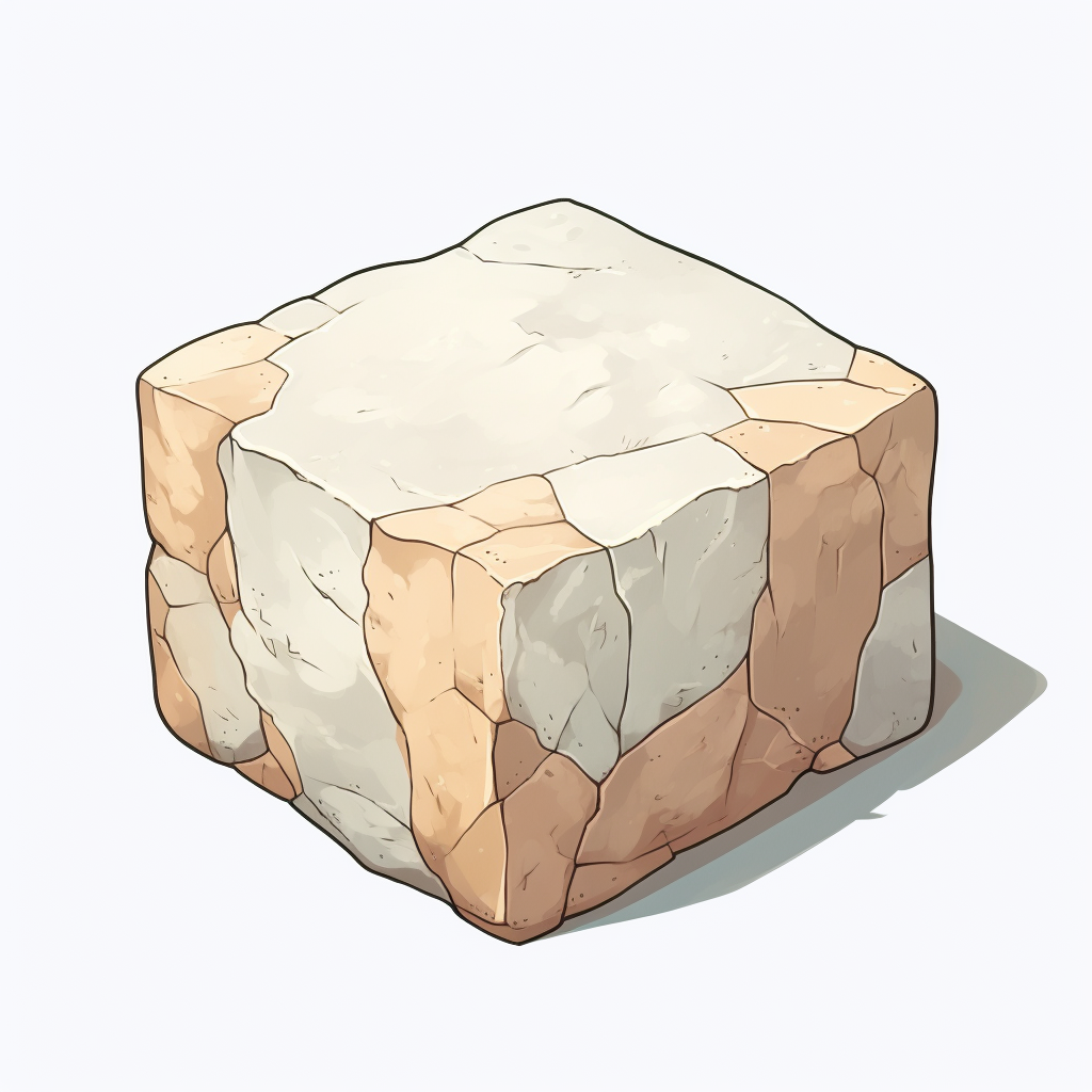 Isometric marble block in anime art style