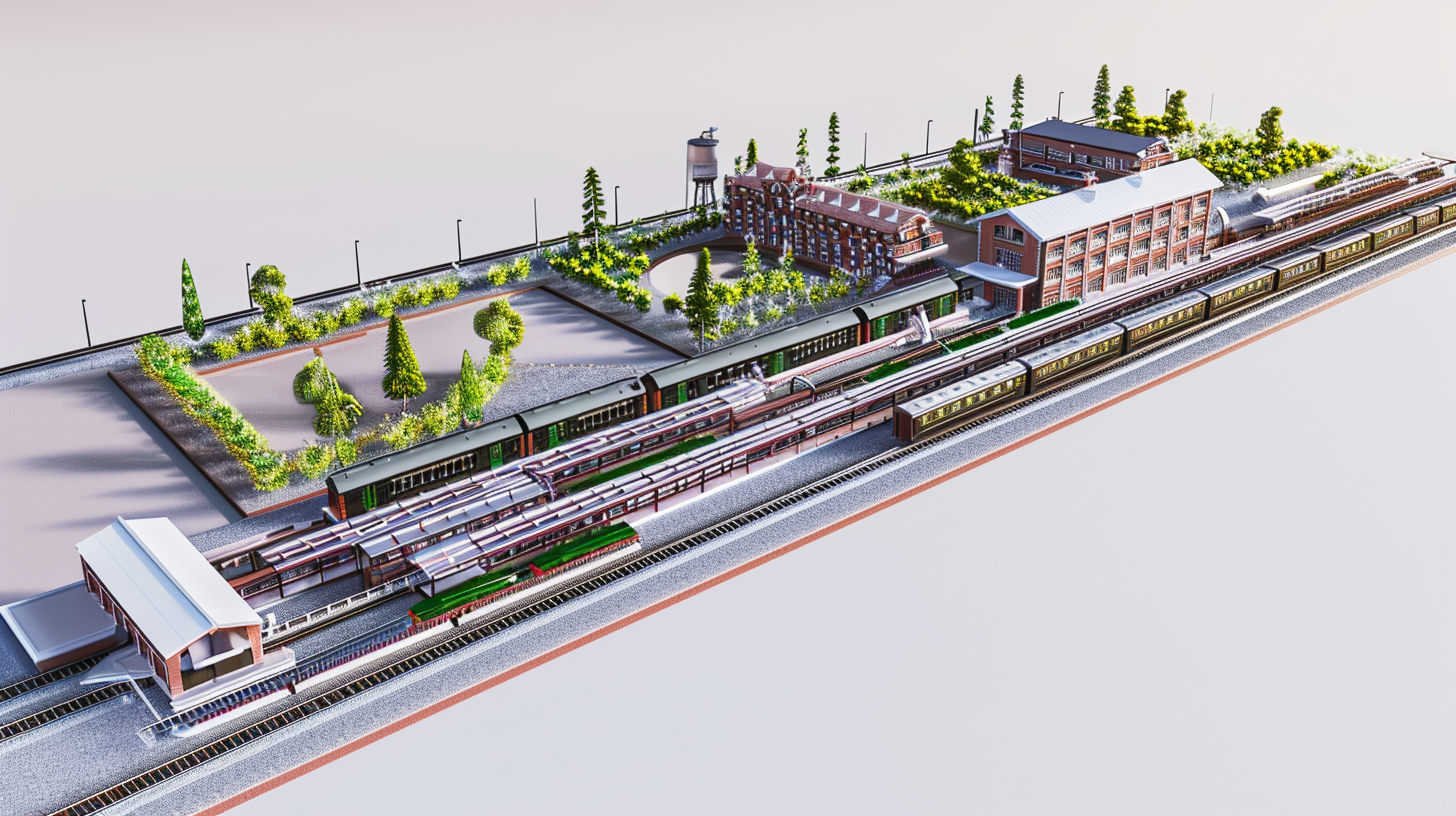 Isometric model train layout