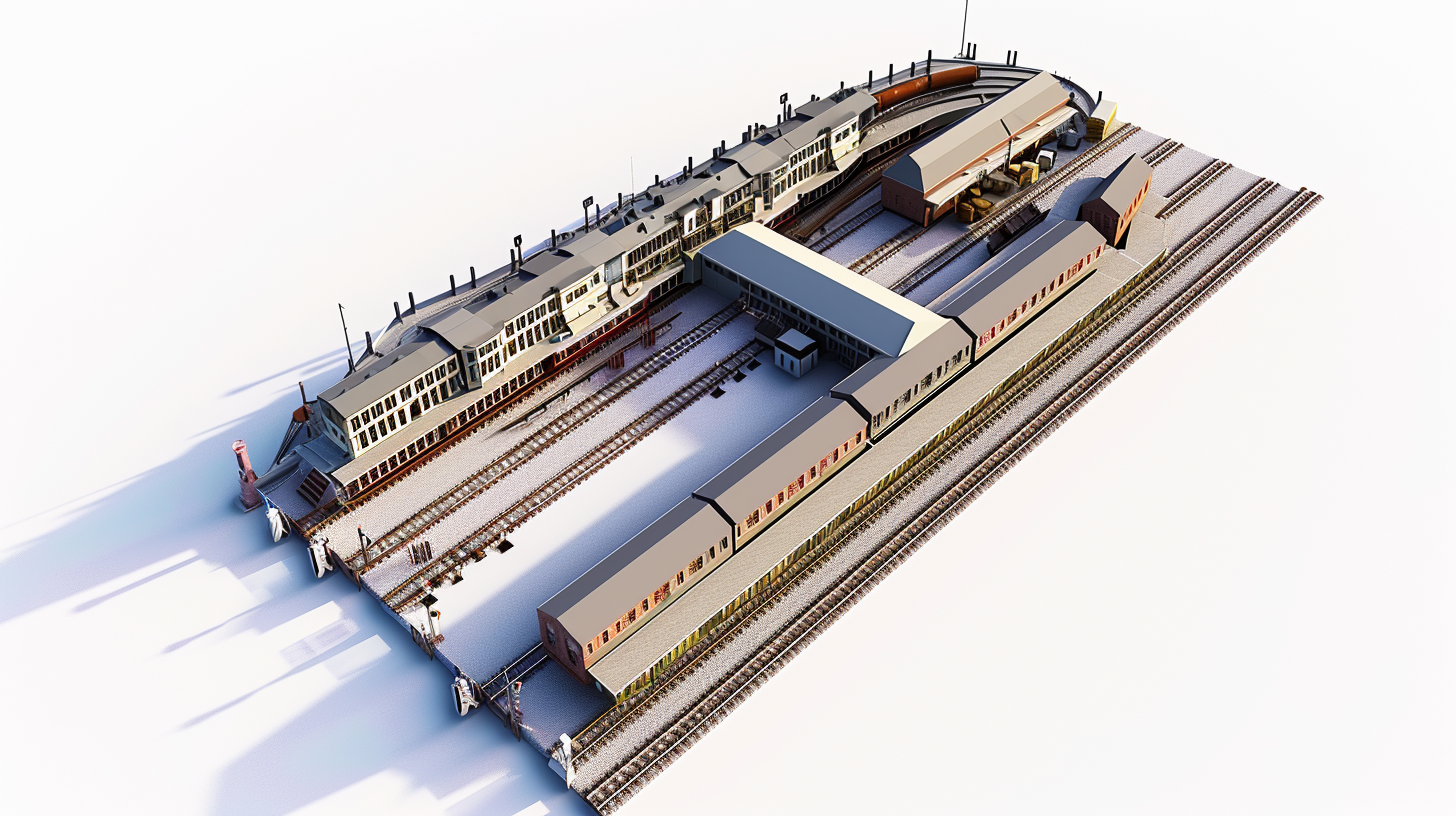 Isometric Model Train Layout Render