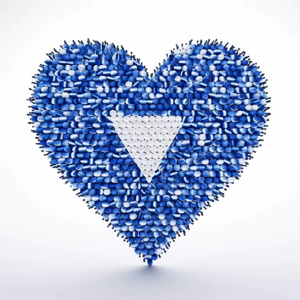 Israel Flag with Hearts Symbol