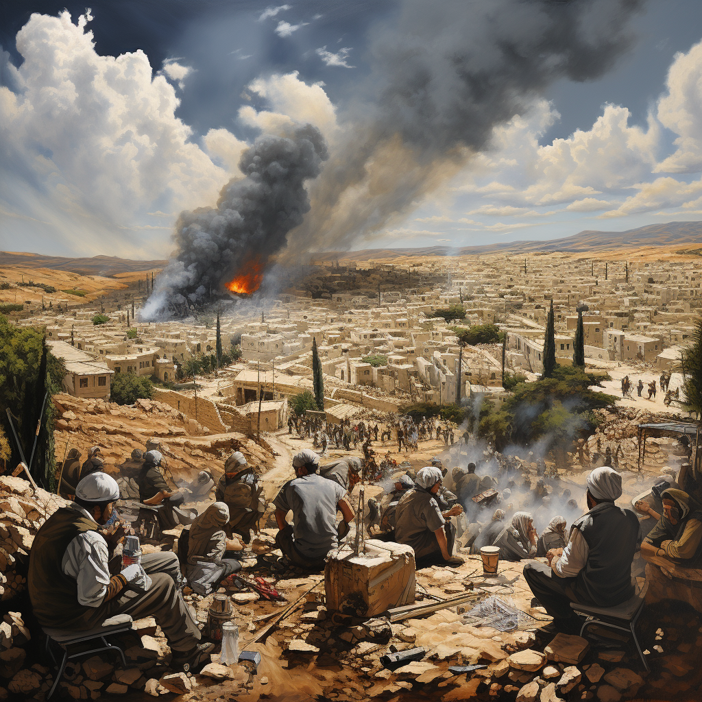 Allegory of Israel-Palestine Conflict Image