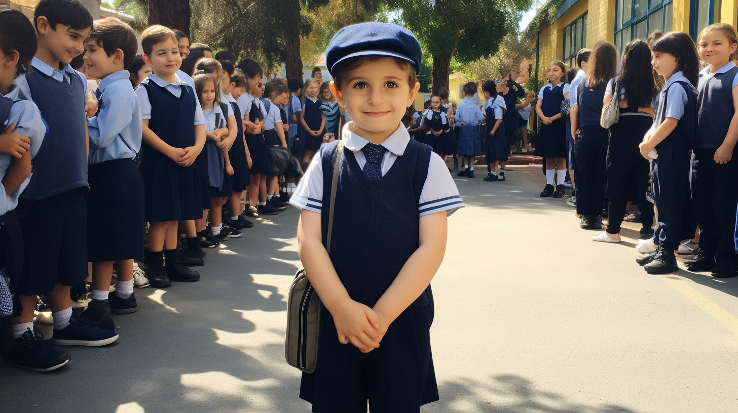 Smiling first grade student at Tel Aviv school