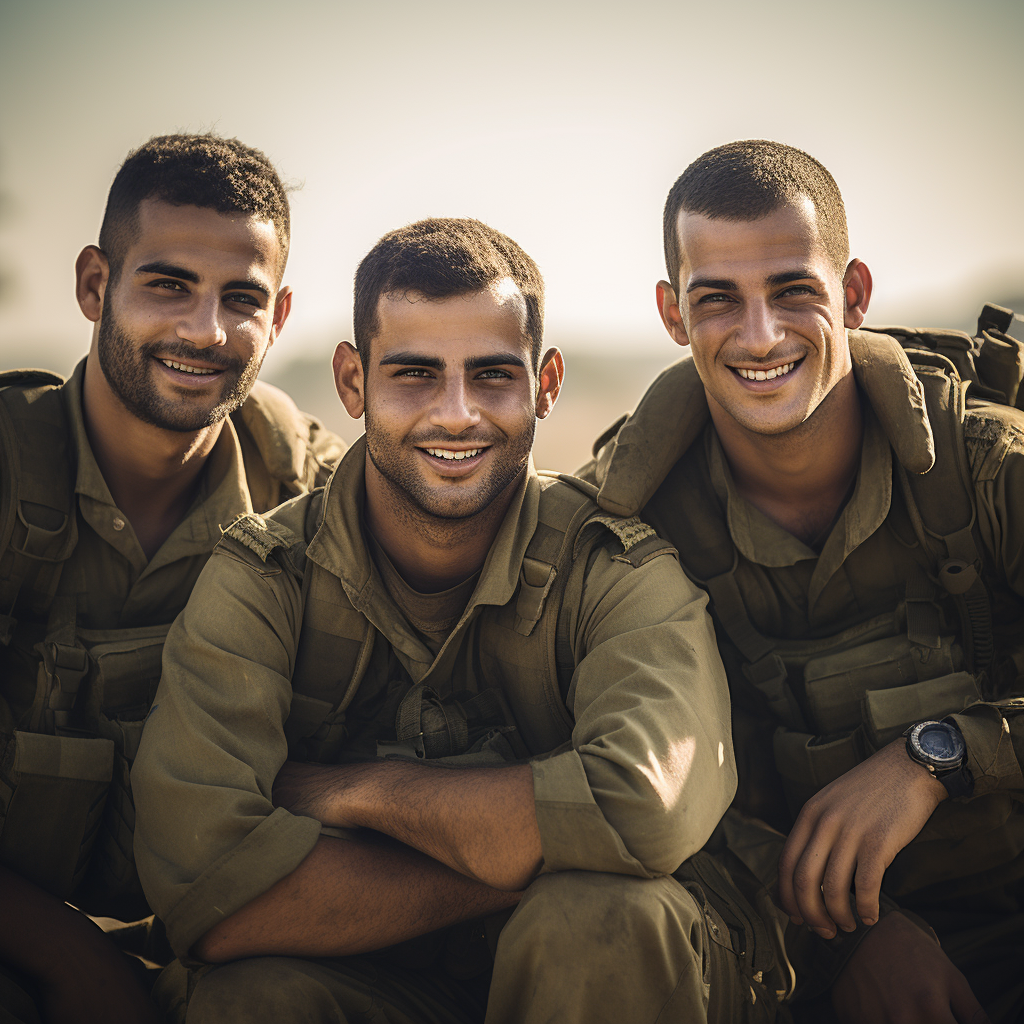 Israeli IDF Soldiers Patriotically Displayed