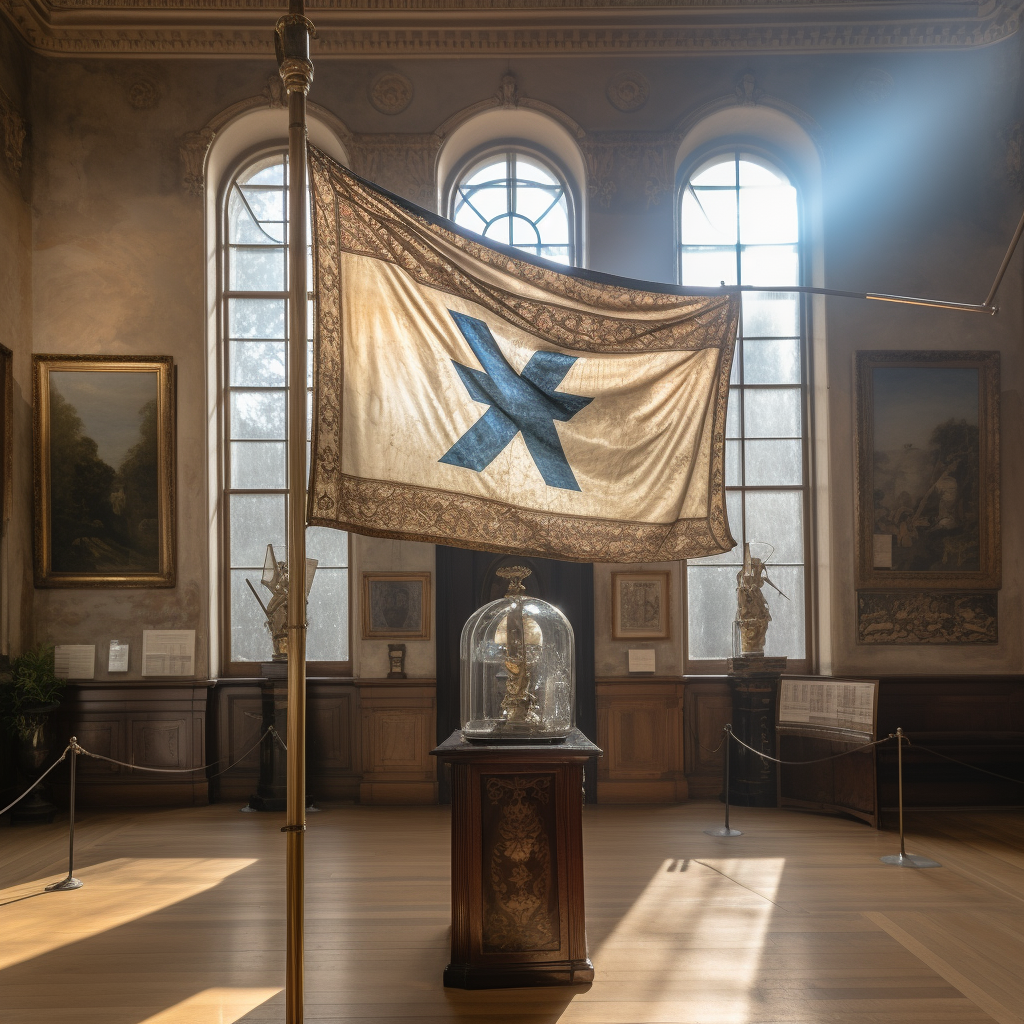 Israeli flag painting in a museum