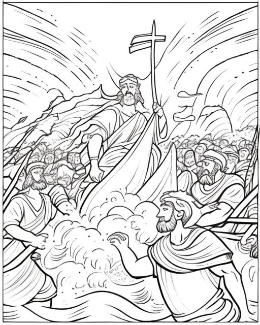 Red Sea Israelites Coloring Page