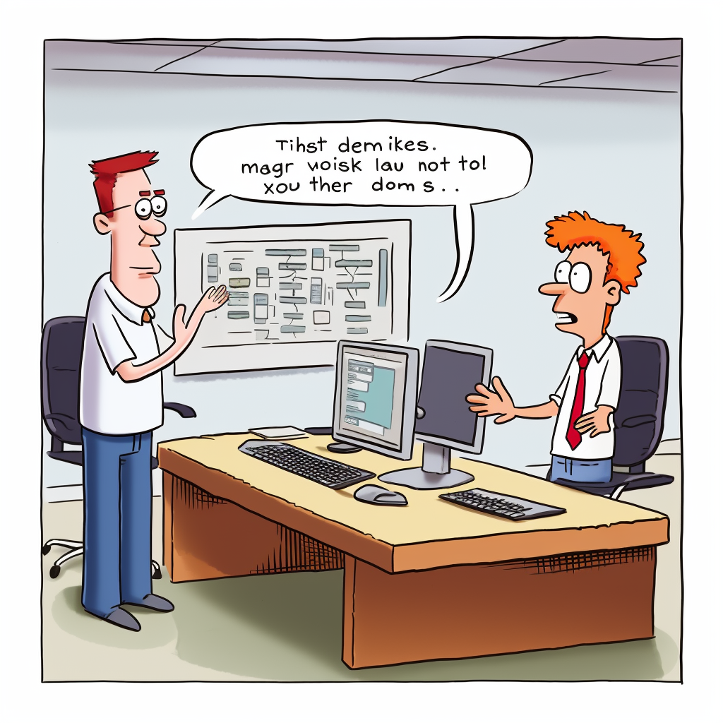 Cartoon of IT project manager