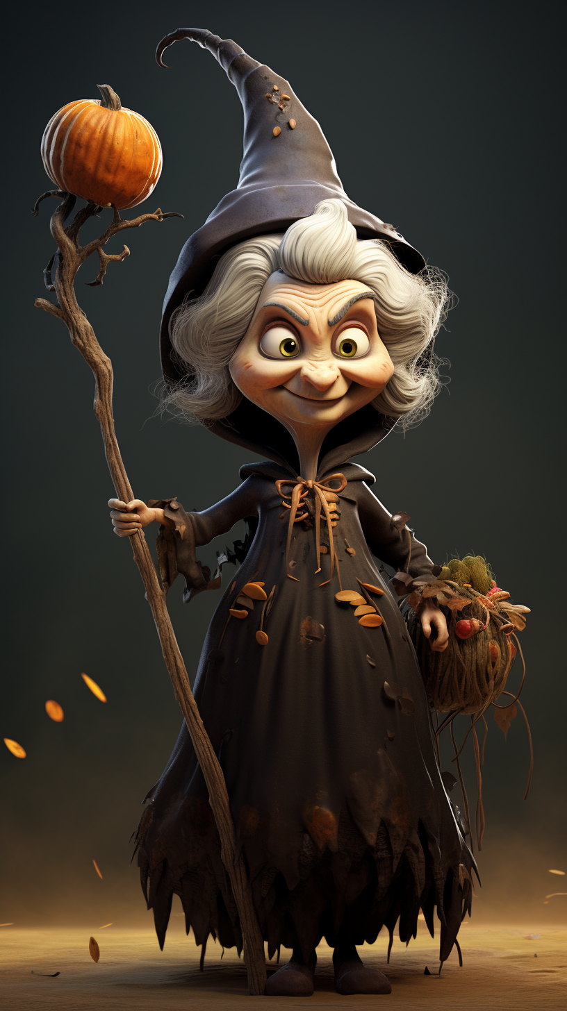 Italian Christmas Witch in Pixar Art