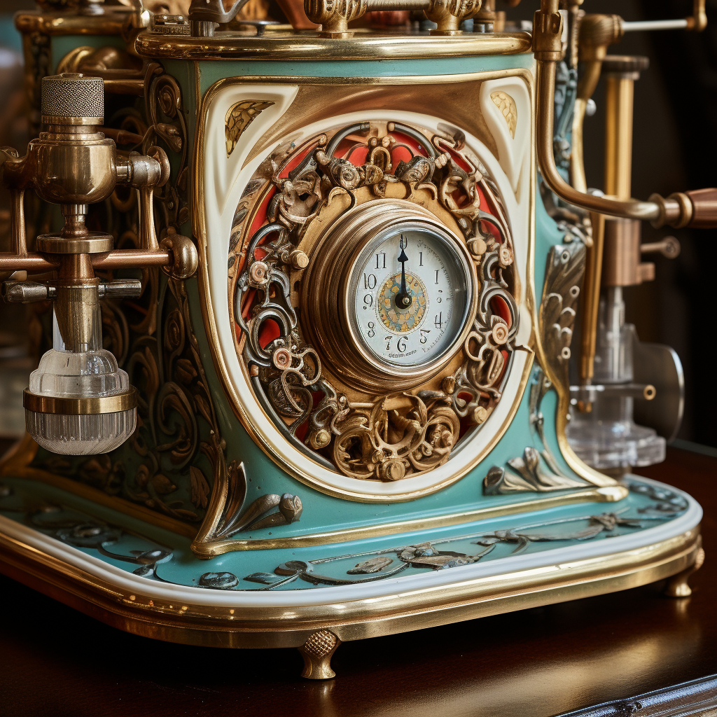 Old Italian coffee machine on display