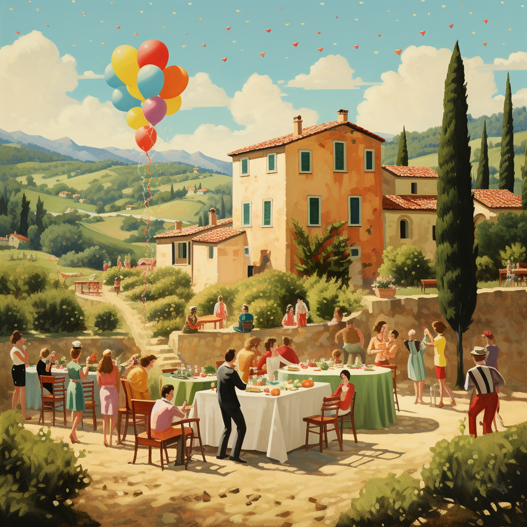 Birthday party in Italian countryside