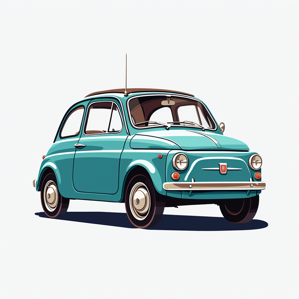 Italian Fiat Car Illustration