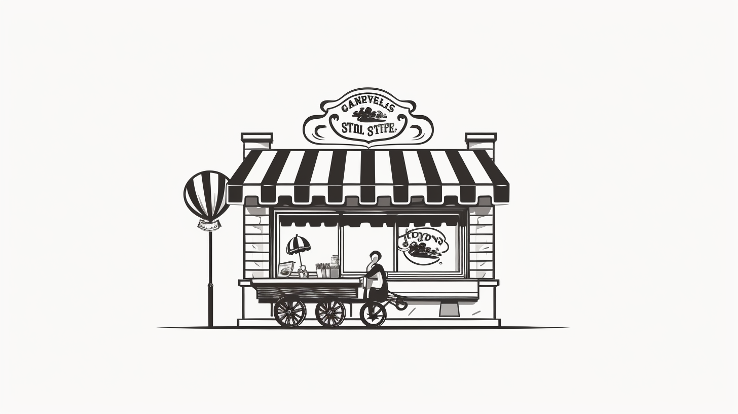 Ink Stamped Italian Gelateria Awning