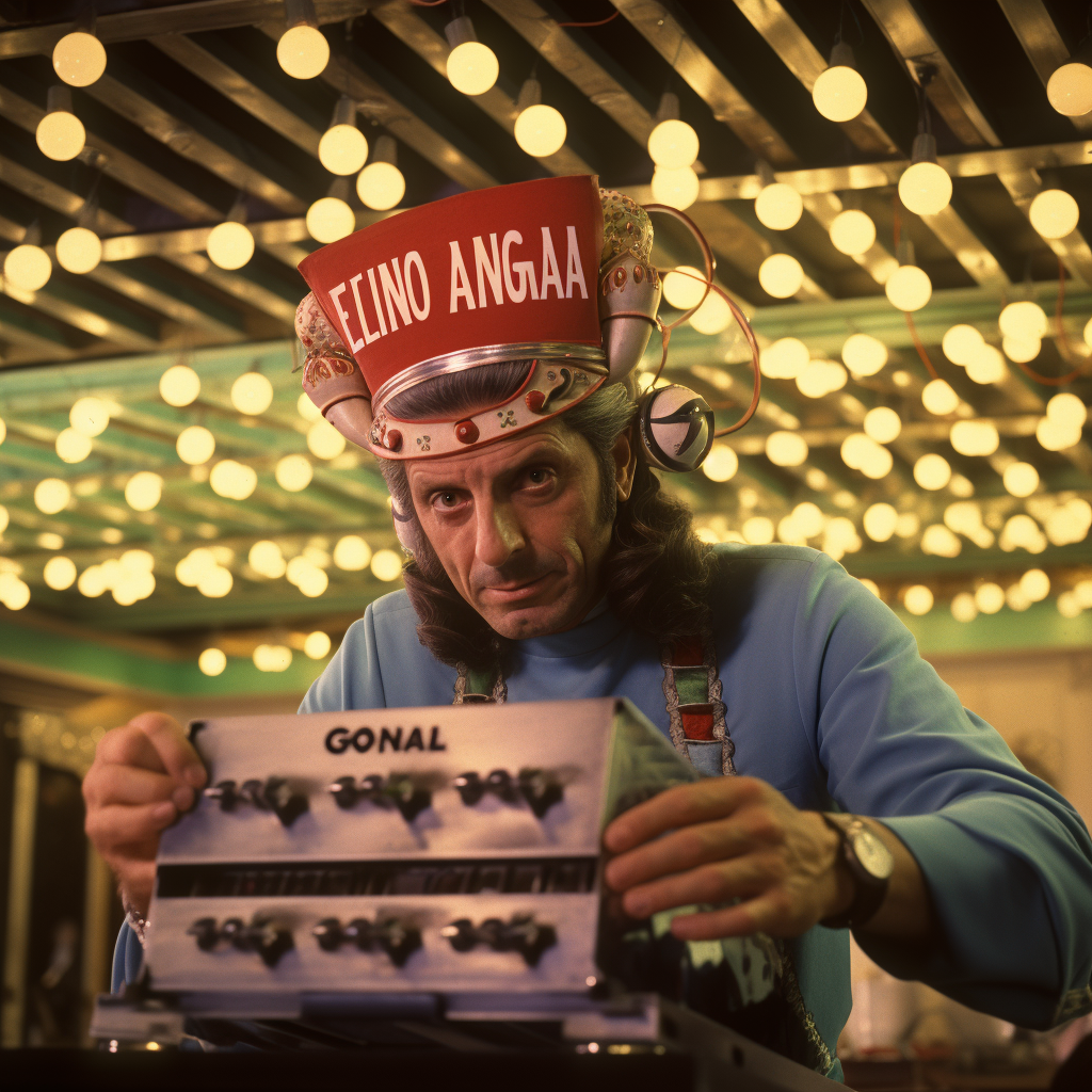 Italian man Gene Orlando with ouija board