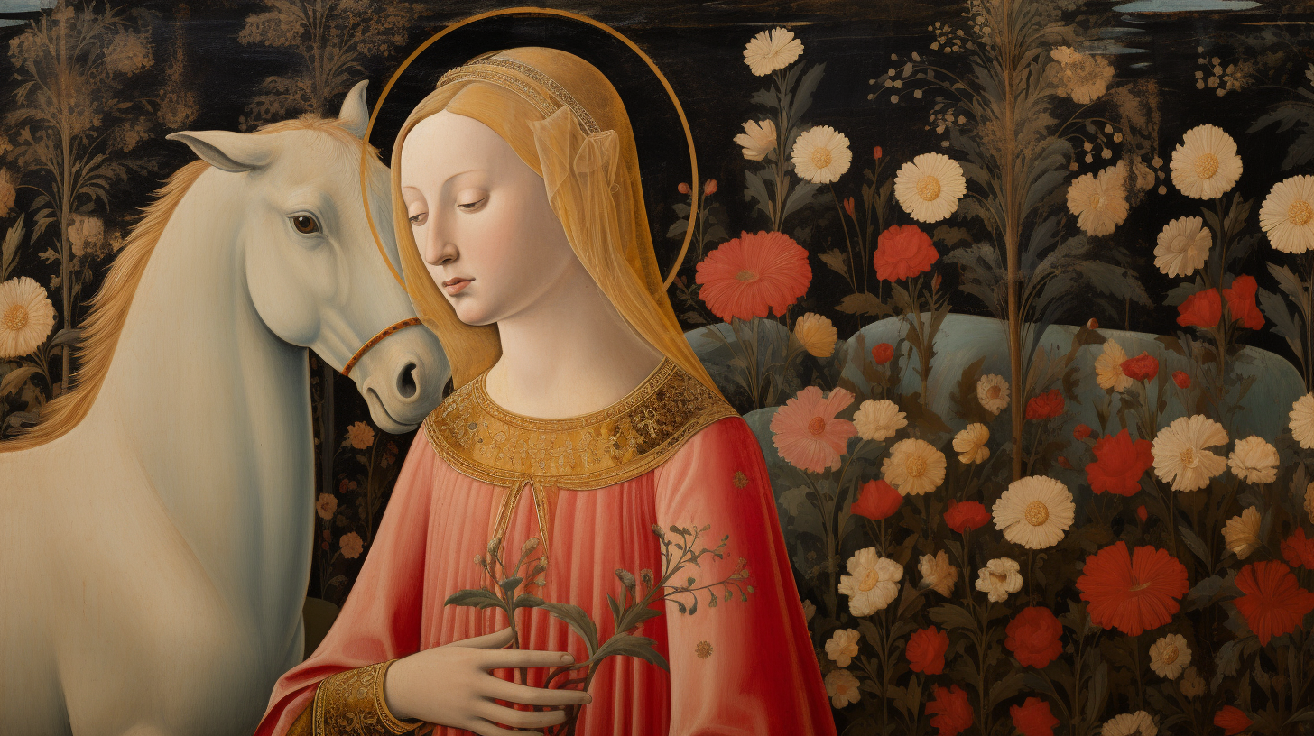 Italian medieval art with religious theme