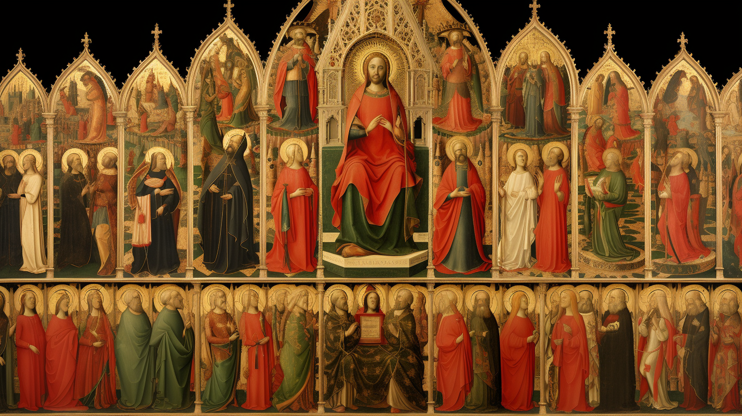 Detailed Italian medieval religious art