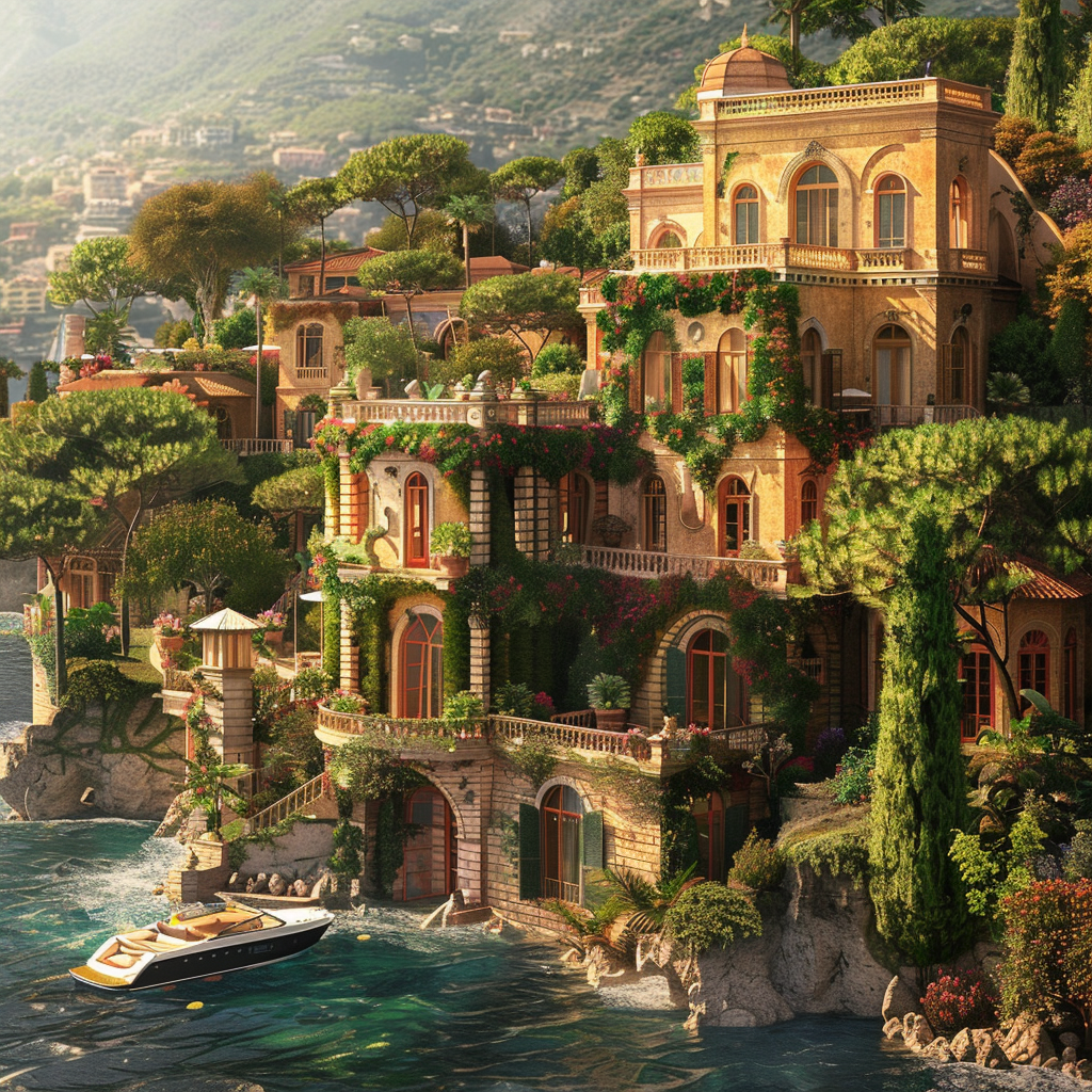 Luxury Italian Mediterranean Mansion Island View