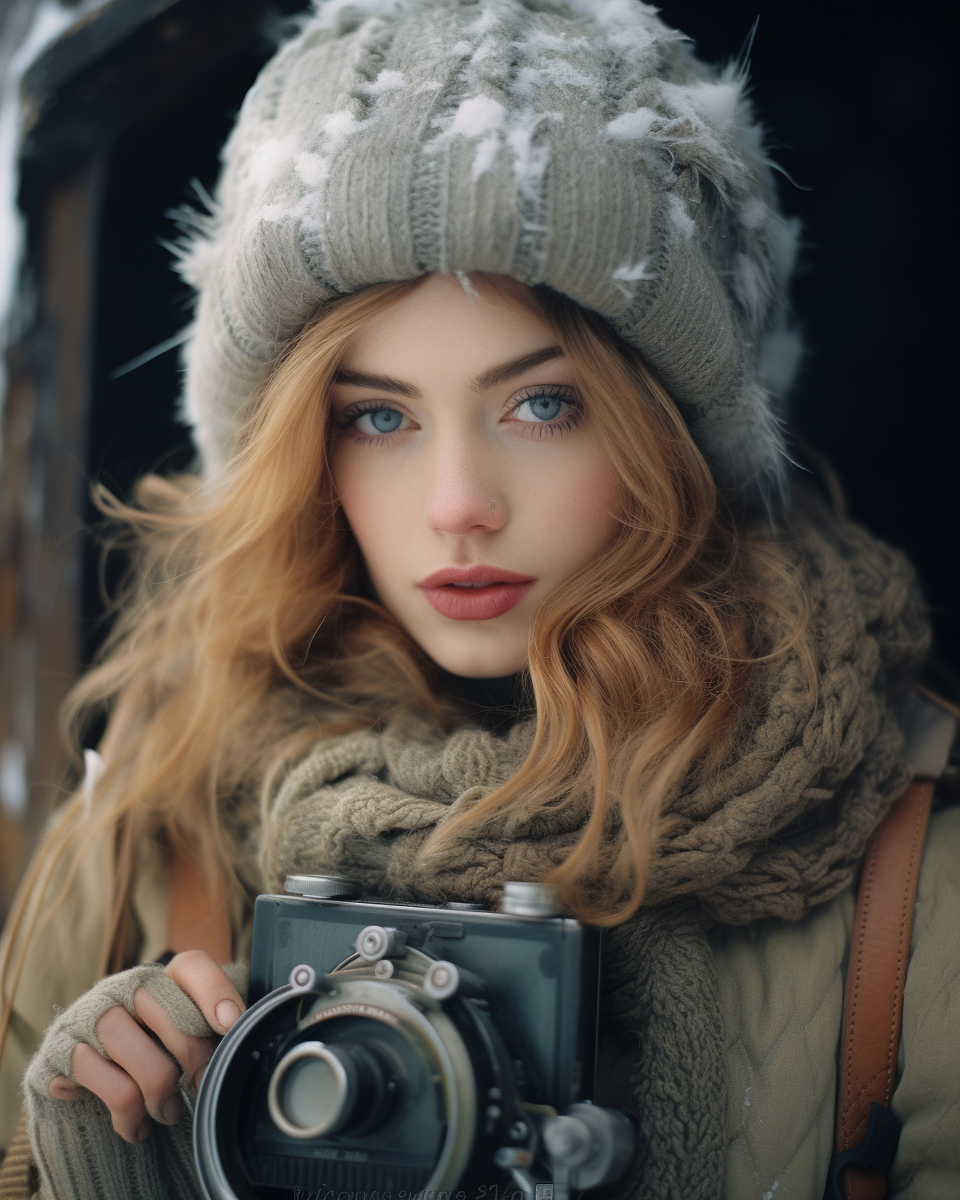 Beautiful Winter Close-Up of Italian Model