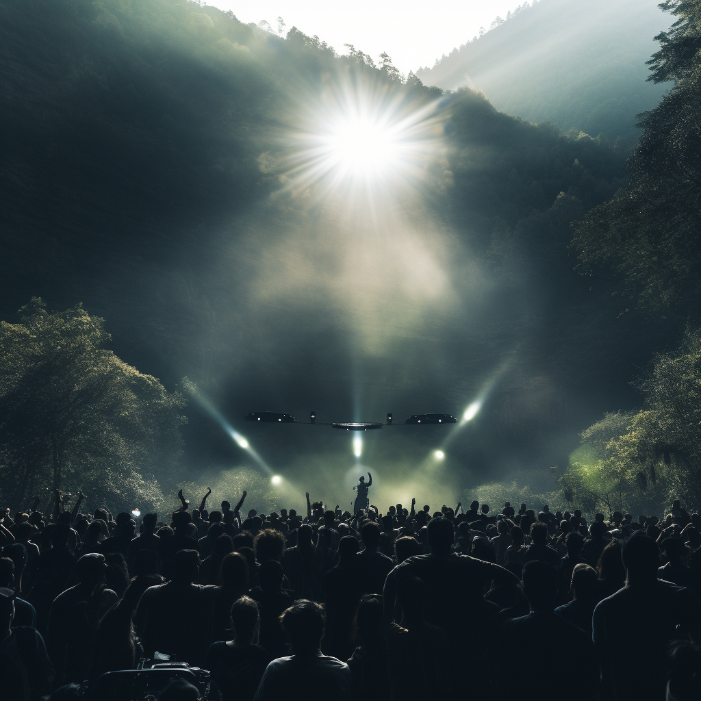 People dancing at an Italian nature techno rave