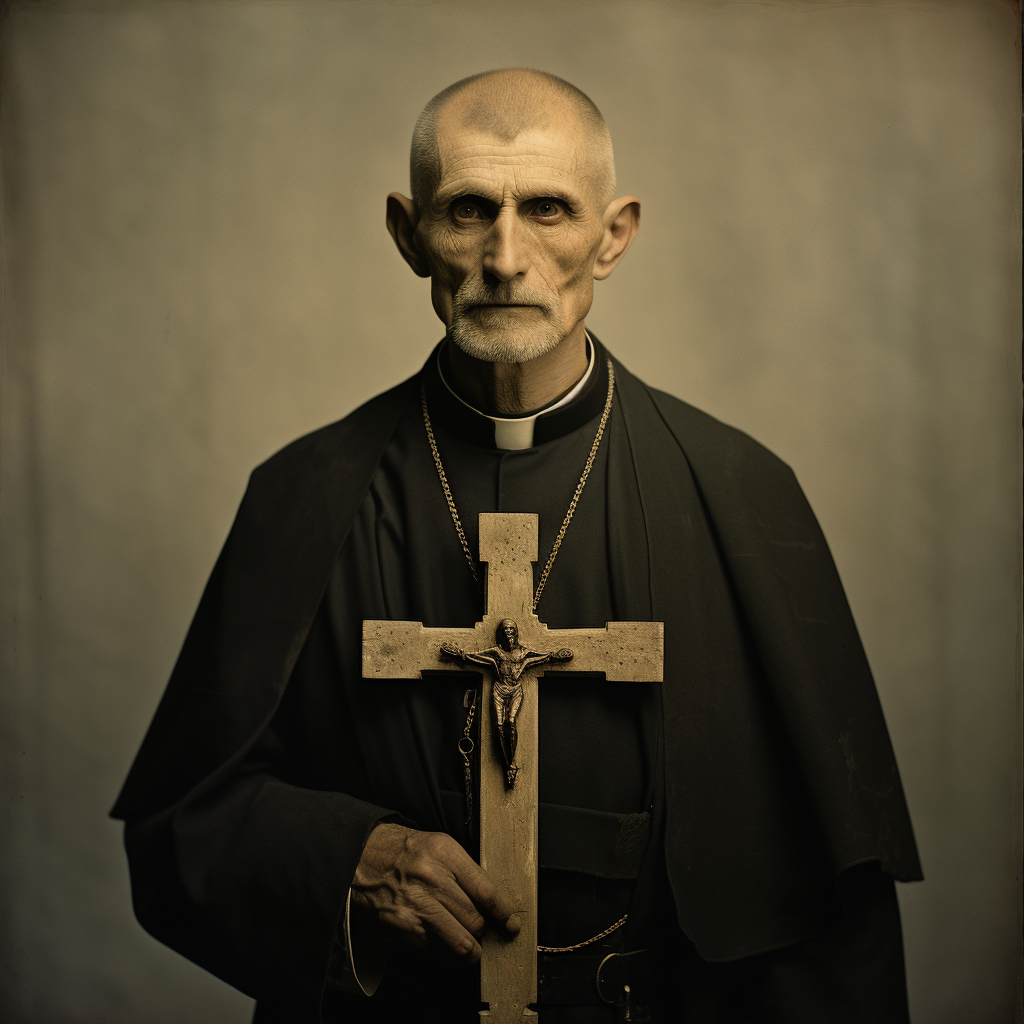 Italian priest with crucifix