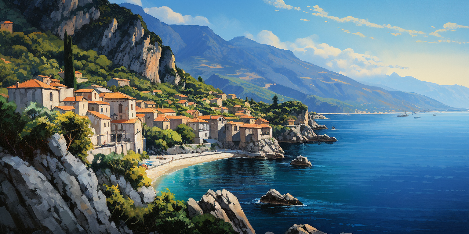 Beautiful Italian stone village by the sea