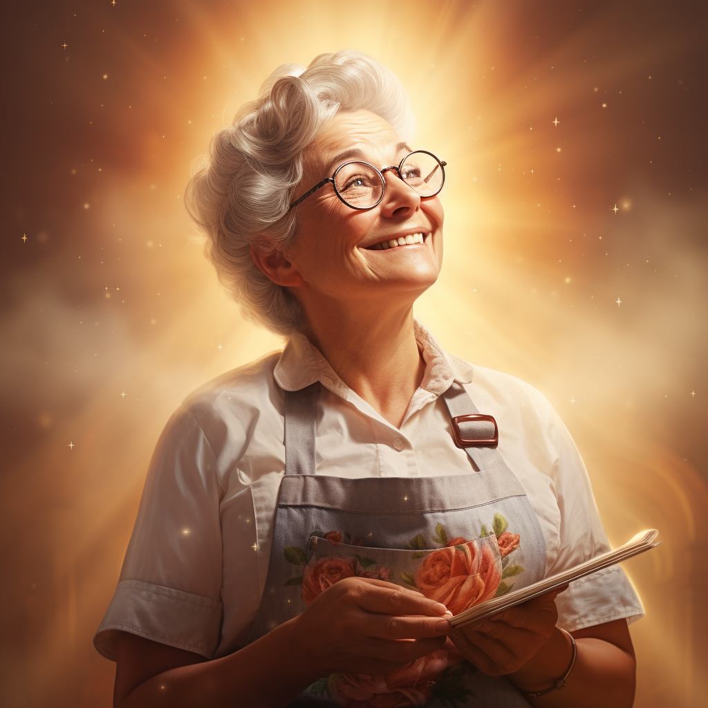 Italian grandma cook in apron