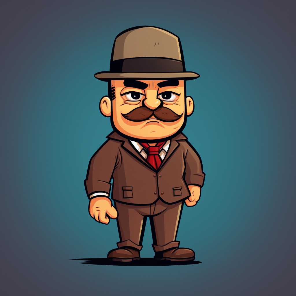 Hand-drawn goofy mobster character, Ivan the Informant